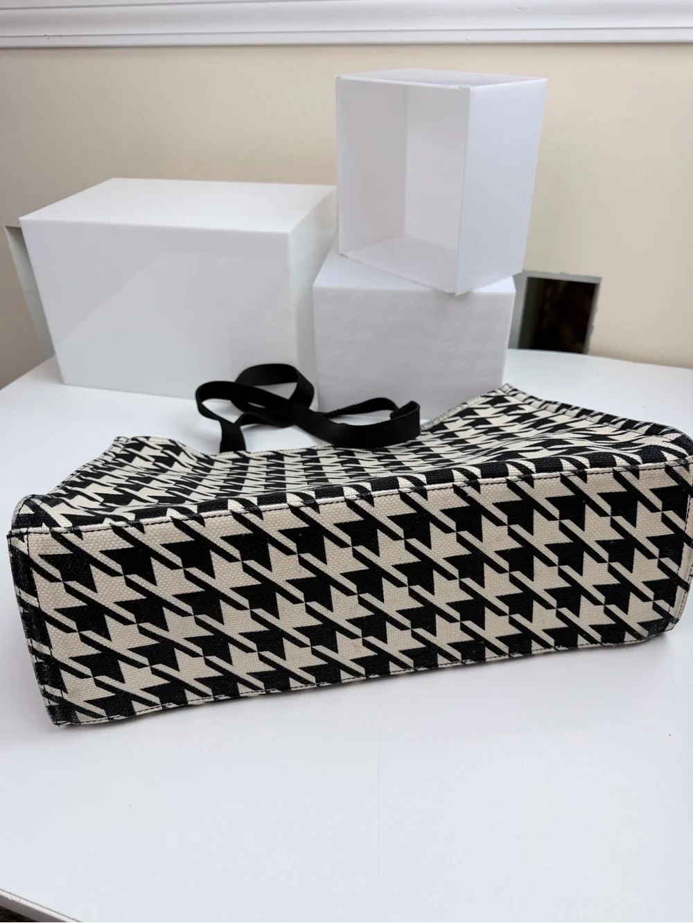 Rare Large Spartina 449 Houndstooth Print Tote Bag